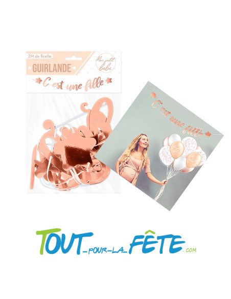 Guirlande C'est une Fille Rose Gold 2 mètres