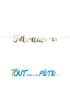 Guirlande en lettres Félicitations Or 1.40 mètres 2