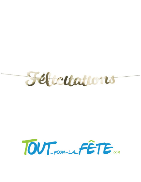 Guirlande en lettres Félicitations Or 1.40 mètres