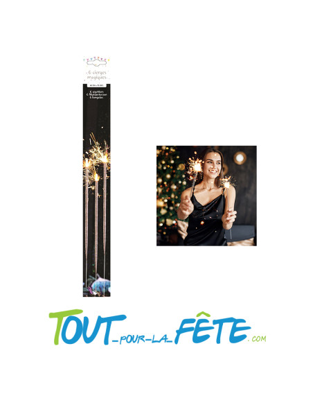 lot de 6 cierges magiques 40 cm