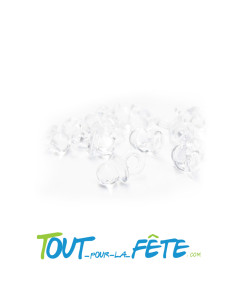 Décoration de table 24 mini tétines transparentes