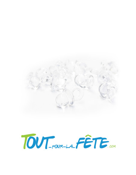 Décoration de table 24 mini tétines transparentes
