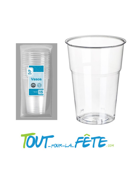 Lot de 15 verres gobelets à Bière Transparent 50 C