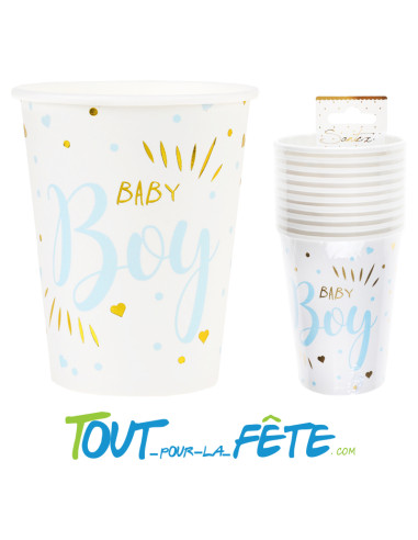 Lot de 10 verres Baby Boy 27 cl