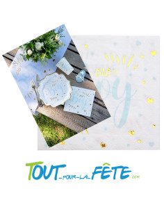 Lot de 20 serviettes Baby Boy 33 cm 2