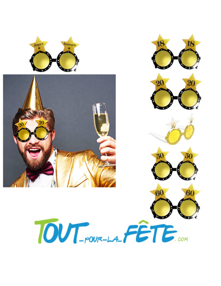 Lunettes joyeux anniversaire par âge