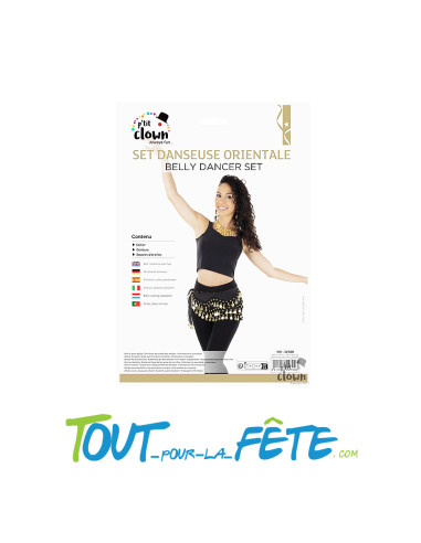Set danseuse orientale collier, ceinture, boucle d'oreilles