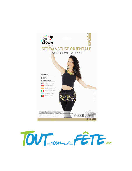 Set danseuse orientale collier, ceinture, boucle d'oreilles