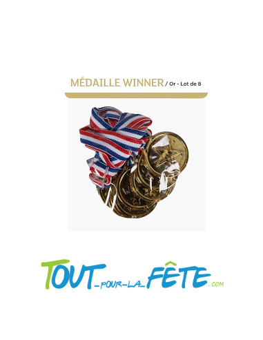 Médaille winner or lot de 8