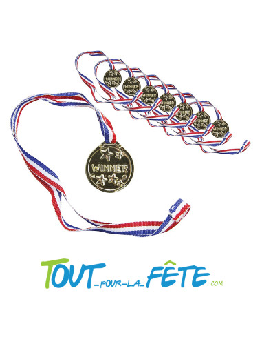 Médaille winner or lot de 8