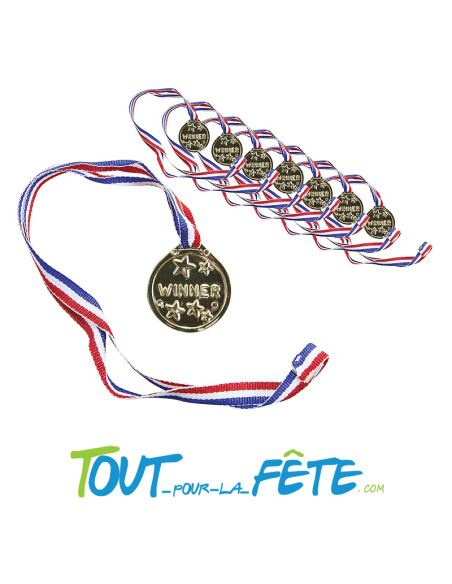 Médaille winner or lot de 8