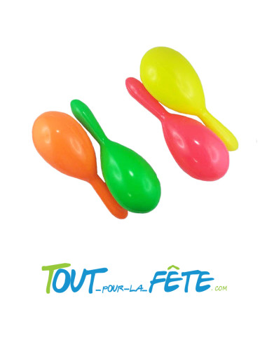 Lot de 2 Maracas en plastique 19 cm