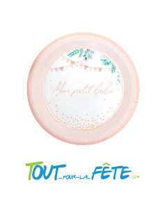 Lot de 6 assiettes mon petit bébé rose