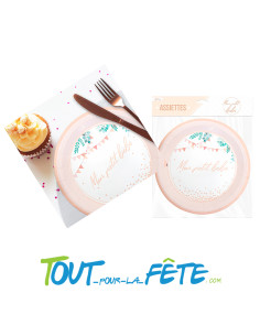 Lot de 6 assiettes mon petit bébé rose 2