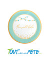 Lot de 6 assiettes mon petit bébé bleu 23 cm