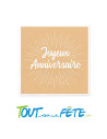 Lot de 12 serviettes joyeux anniversaire kraft 33 cm