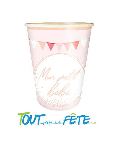 Lot de 6 verres mon petit bébé rose 25 cl