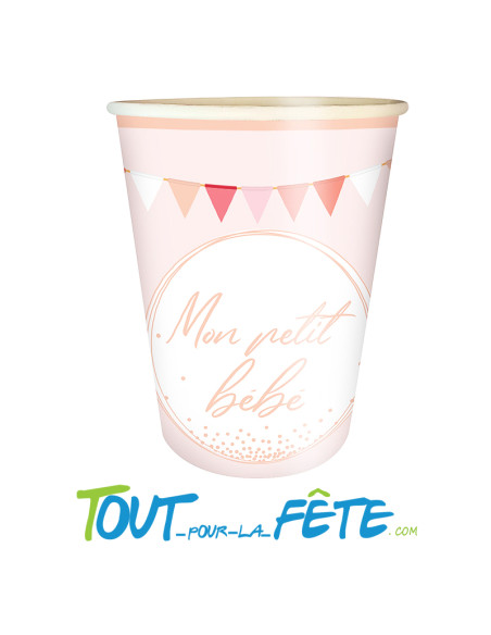 Lot de 6 verres mon petit bébé rose 25 cl