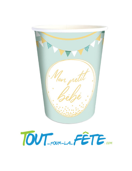 Lot de 6 verres mon petit bébé bleu 25 cl