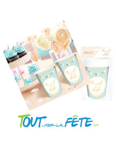 Lot de 6 verres mon petit bébé bleu 25 cl 2