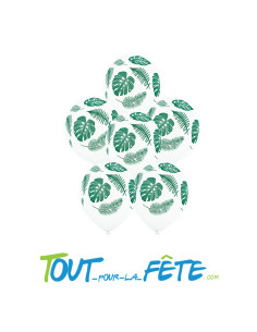 Sachet de 6 ballons en latex a motifs tropical