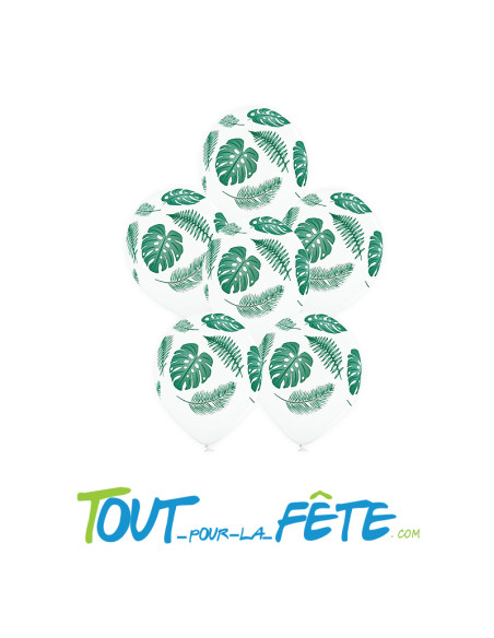 Sachet de 6 ballons en latex a motifs tropical