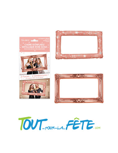 cadre gonflable métallique double face rose gold pour photobooth