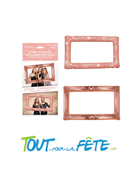 cadre gonflable métallique double face rose gold pour photobooth