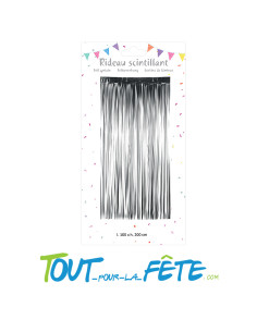Rideau frangé argent 200 x 100 cm