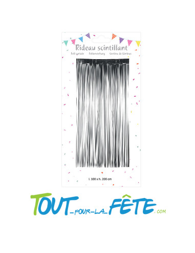 Rideau frangé argent 200 x 100 cm