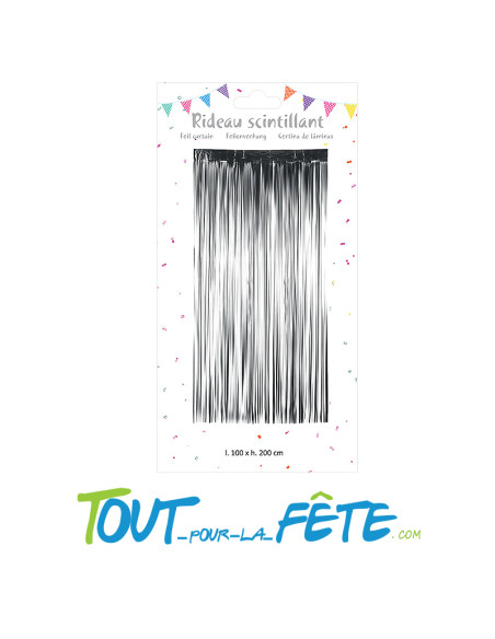 Rideau frangé argent 200 x 100 cm