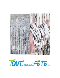 Rideau frangé argent 200 x 100 cm 2