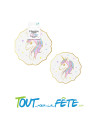 Lot de 12 serviettes licorne 14.5cm avec design métallisé