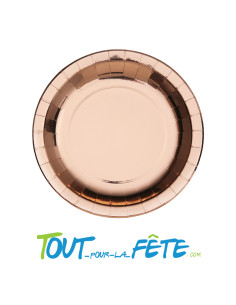 10 assiettes brillantes 26 cm Rose gold