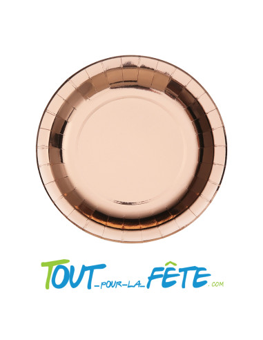 10 assiettes brillantes 26 cm Rose gold