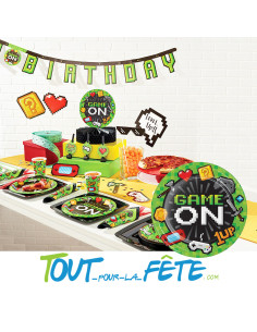 Lot de 8 assiettes jeux vidéo game on 23 cm 2