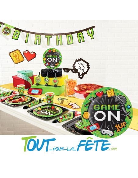 Lot de 8 assiettes jeux vidéo game on 23 cm