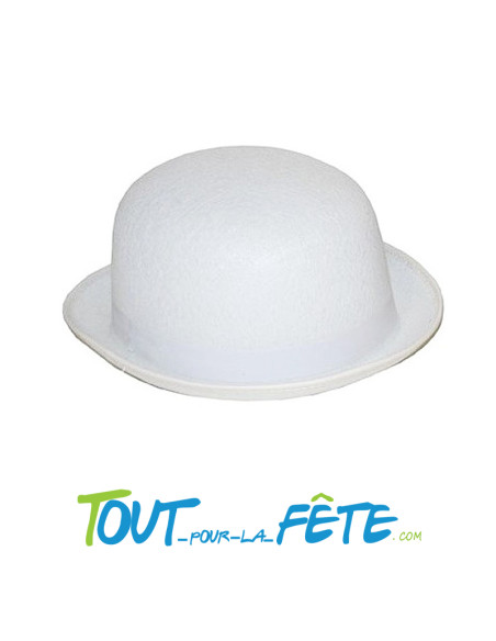 Chapeau melon blanc feutrine