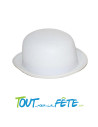 Chapeau melon blanc feutrine