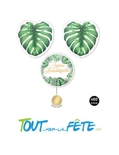 Sachet de 60  confettis de table joyeux anniversaire tropical