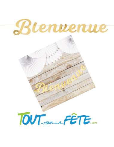 Guirlande en lettres Bienvenue Or 1.40 mètres