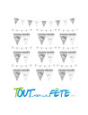 Guirlande fanions âge ARGENT 6m 9 fanions