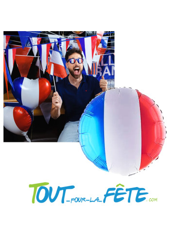 Ballons aluminium drapeau Français 46 cm