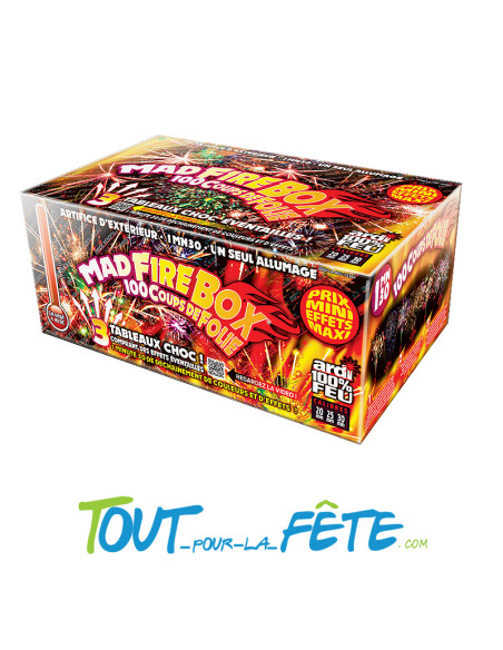 Feux d'artifice automatique MAD FIRE BOX® 100 coups