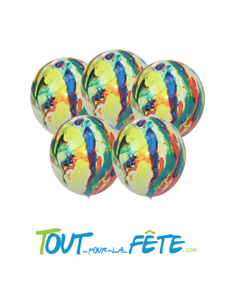Sachet de 5 ballon à motif Mabré 30cm