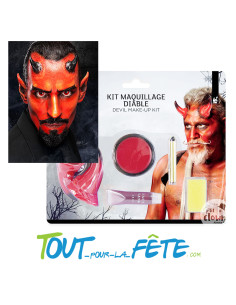 Kit Maquillage de diable avec corne 2