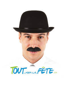 Chapeau melon noir feutrine 2