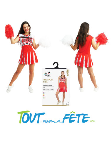 Déguisement de Cheerleader Pom Pom girl adulte