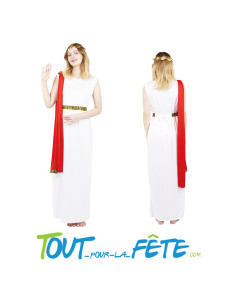 Déguisement de Romaine Blanc et Rouge Adulte