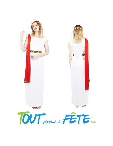 Déguisement de Romaine Blanc et Rouge Adulte